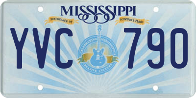 MS license plate YVC790