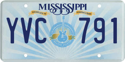 MS license plate YVC791