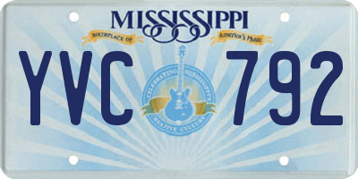 MS license plate YVC792