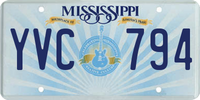 MS license plate YVC794
