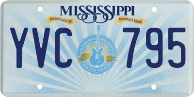 MS license plate YVC795