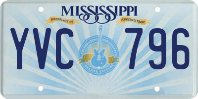 MS license plate YVC796