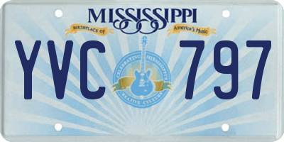 MS license plate YVC797