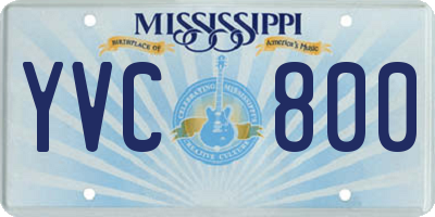 MS license plate YVC800