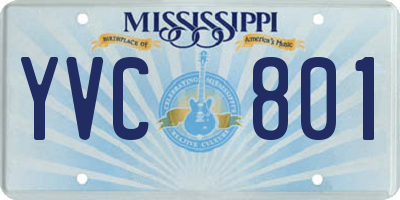 MS license plate YVC801