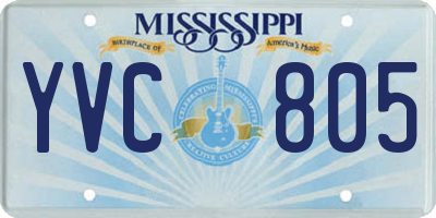 MS license plate YVC805