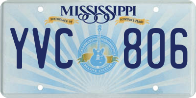 MS license plate YVC806