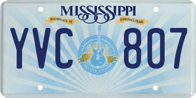 MS license plate YVC807
