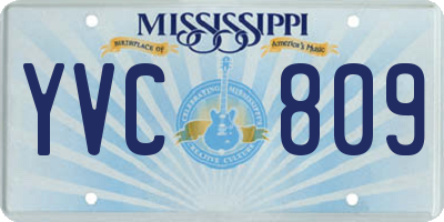 MS license plate YVC809