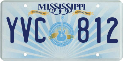 MS license plate YVC812