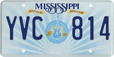 MS license plate YVC814