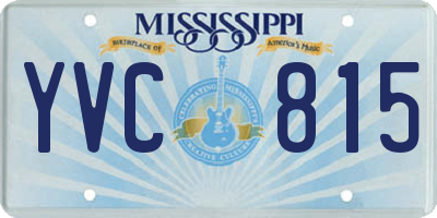 MS license plate YVC815