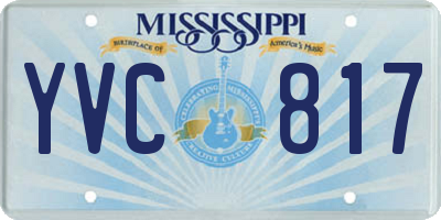 MS license plate YVC817