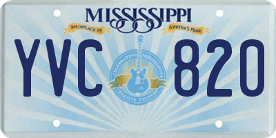 MS license plate YVC820