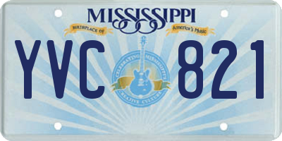 MS license plate YVC821