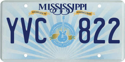 MS license plate YVC822