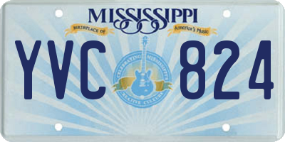 MS license plate YVC824