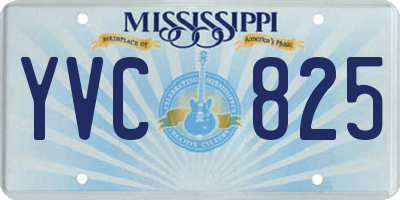 MS license plate YVC825