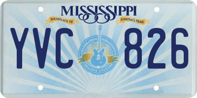MS license plate YVC826