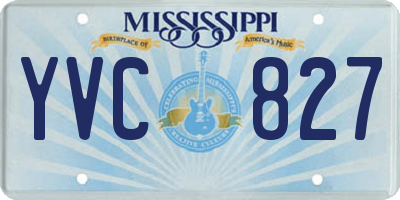 MS license plate YVC827