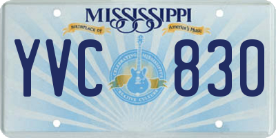 MS license plate YVC830