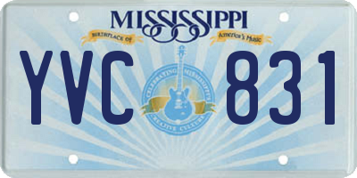 MS license plate YVC831