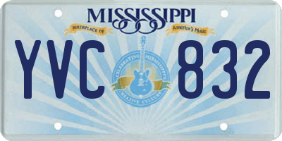 MS license plate YVC832
