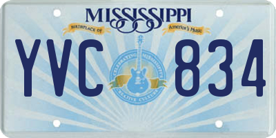 MS license plate YVC834