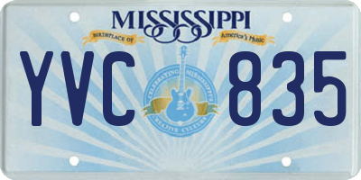 MS license plate YVC835