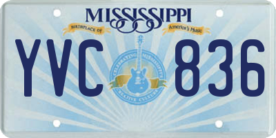 MS license plate YVC836