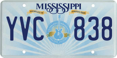 MS license plate YVC838