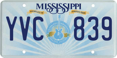 MS license plate YVC839