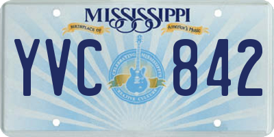 MS license plate YVC842