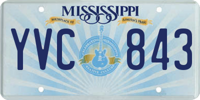 MS license plate YVC843