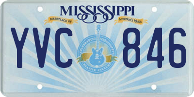 MS license plate YVC846