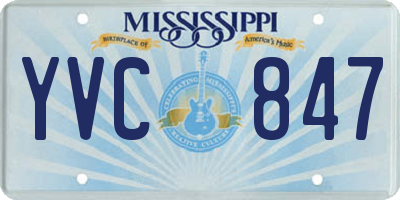 MS license plate YVC847