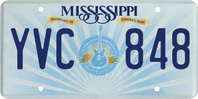 MS license plate YVC848