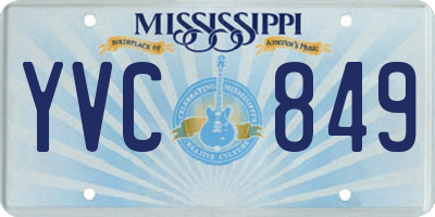 MS license plate YVC849