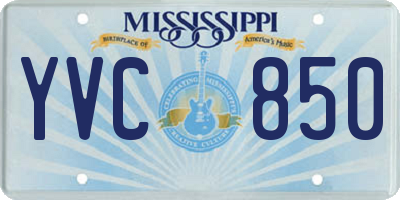 MS license plate YVC850