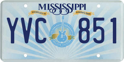 MS license plate YVC851