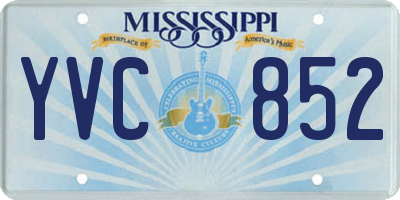 MS license plate YVC852