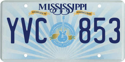 MS license plate YVC853
