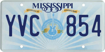 MS license plate YVC854