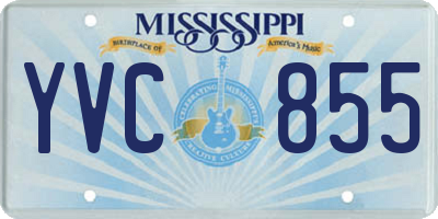 MS license plate YVC855