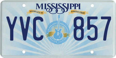 MS license plate YVC857