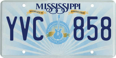 MS license plate YVC858