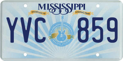 MS license plate YVC859