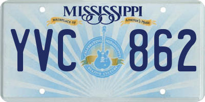 MS license plate YVC862