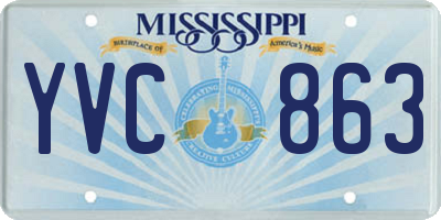 MS license plate YVC863