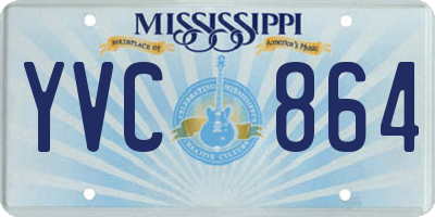 MS license plate YVC864